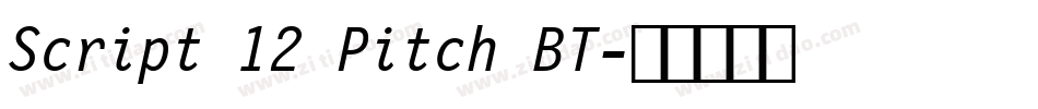 Script 12 Pitch BT字体转换